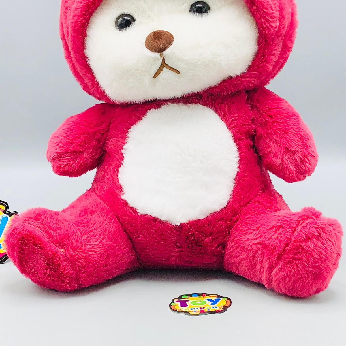 12* Inches Premium 2in1 Hoodie Bear Stuff Toy - Burgundy