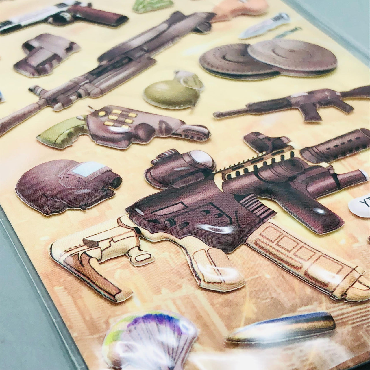 3D Assault Rifle Themed Sticker - 1Pc