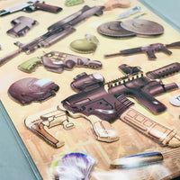3D Assault Rifle Themed Sticker - 1Pc