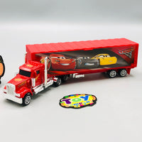 McQueen Inertial Container Truck With 2Pcs Alloy Cars