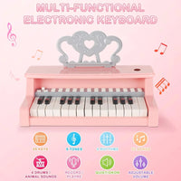 25 Keys Electronic Piano Pat Into Wonderful Music - Pink