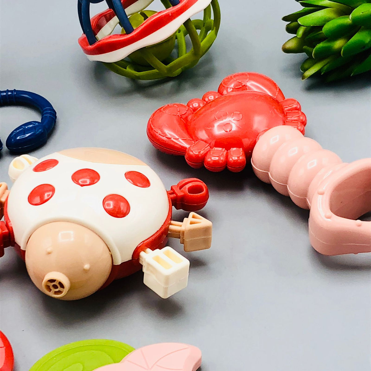 10Pcs Baby Rattles & Teethers Set With Storage Box