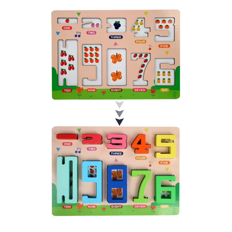 Wooden Montessori Number Blocks For Stacking & Balance