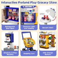 64Pcs Pretend Play Cash Register Super Market Toy