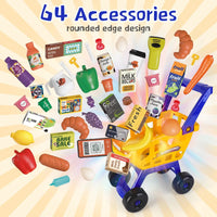 64Pcs Pretend Play Cash Register Super Market Toy
