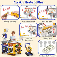 64Pcs Pretend Play Cash Register Super Market Toy