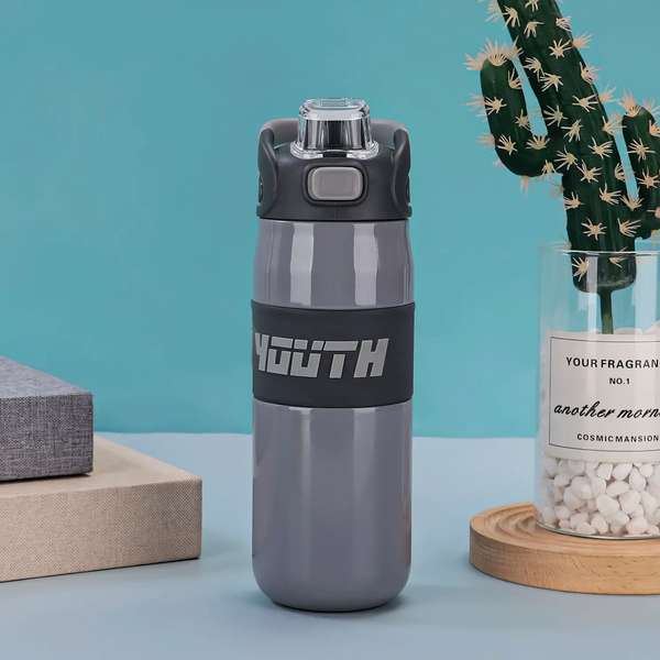 680ml Stainless Steel Sports Expert Water Bottle - Grey