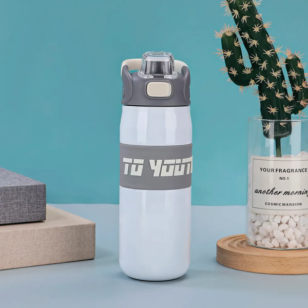 680ml Stainless Steel Sports Expert Water Bottle - White