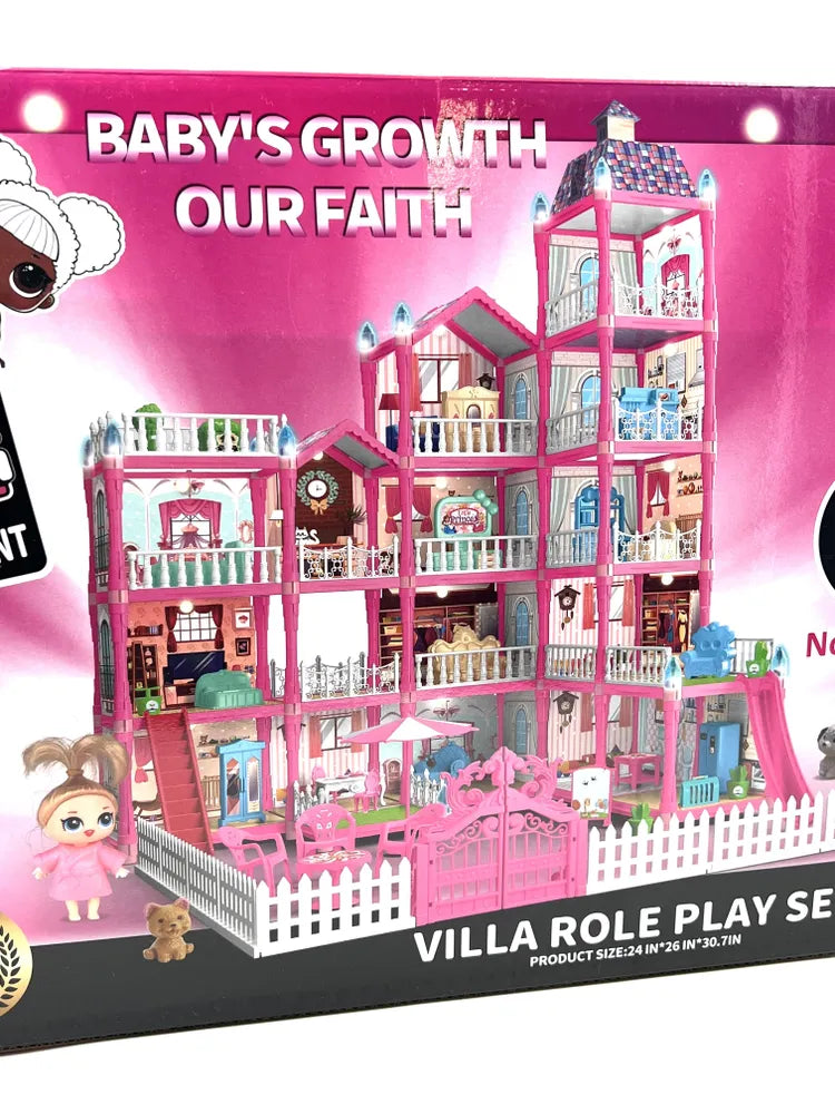 374Pcs L.O.L Villa Doll House Play Set