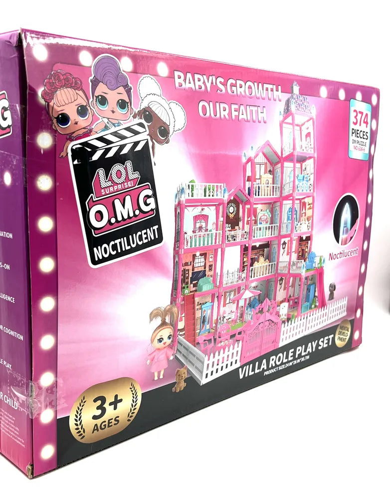 374Pcs L.O.L Villa Doll House Play Set