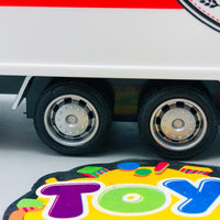 1Pc Alloy Pullback Police Container Truck