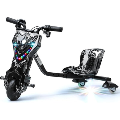 Electric Drifting Scooter With Bluetooth Music & Lights - Black