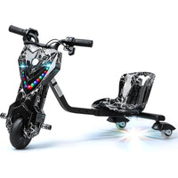 Electric Drifting Scooter With Bluetooth Music & Lights - Black