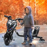Electric Drifting Scooter With Bluetooth Music & Lights - Black