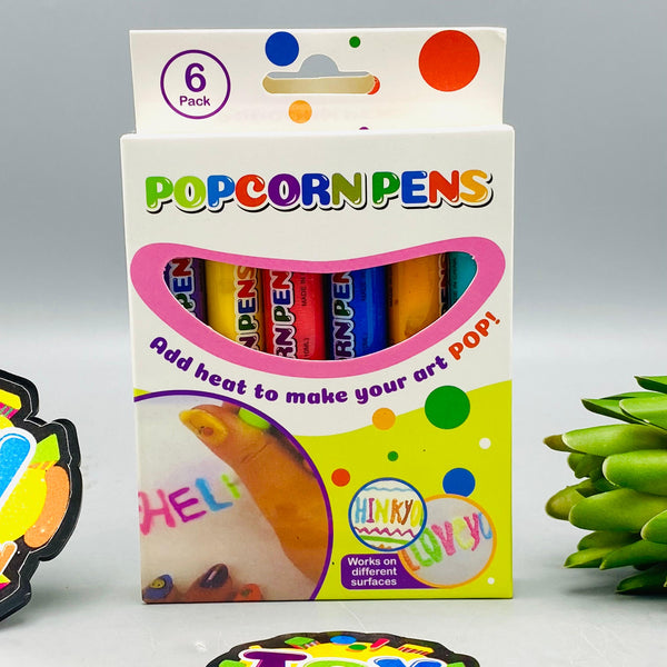 6Pcs 3D Art Popcorn Color Pen