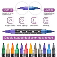 6Pcs Duel Tip Glitter Marker Pen