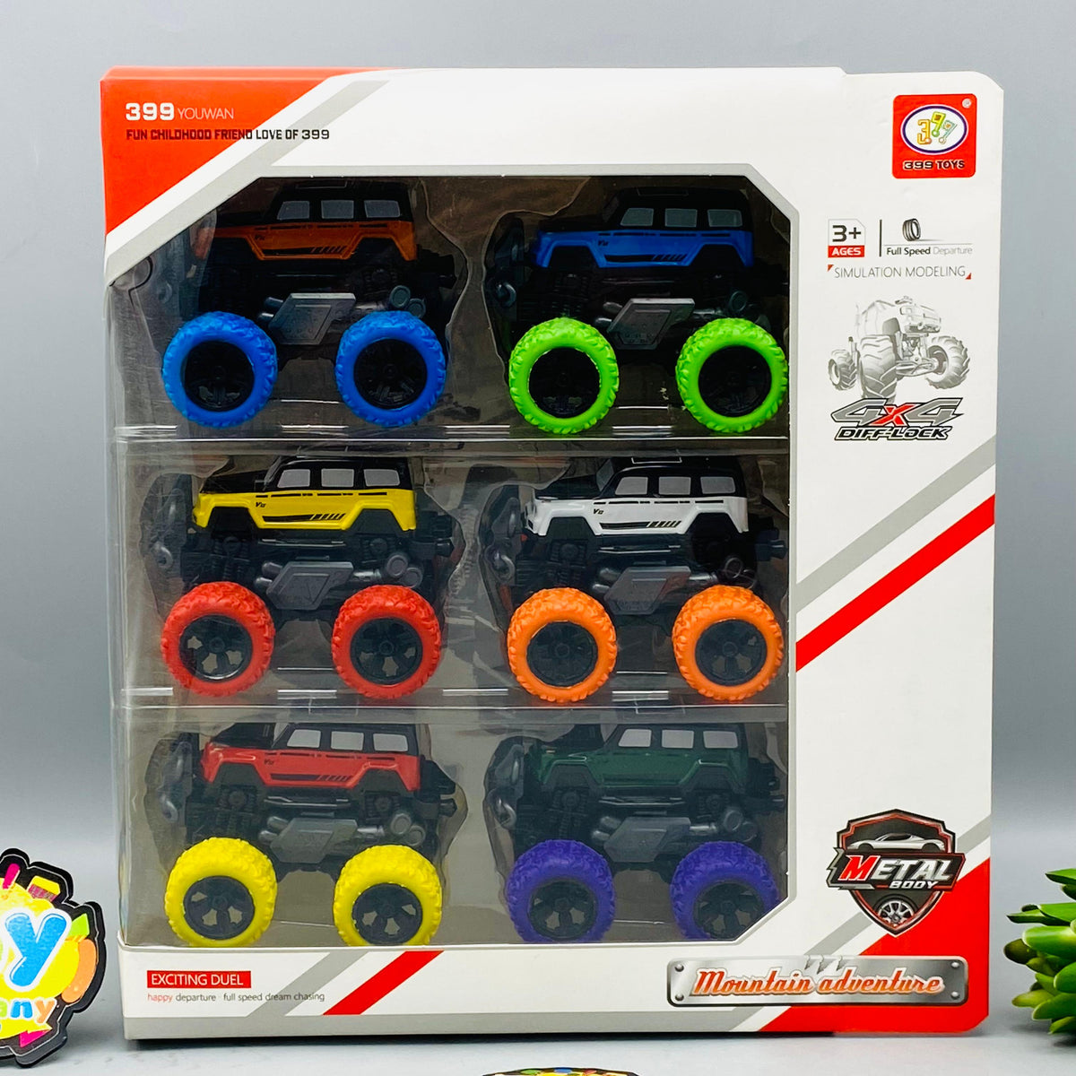 6Pcs Mini 4x4 Inertial Off-Road Cars Set