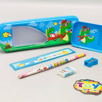 6Pcs Mini Dinosaur Themed Tin Geometry Box