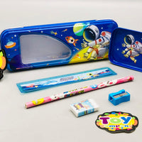 6Pcs Mini Spaceman Themed Tin Geometry Box