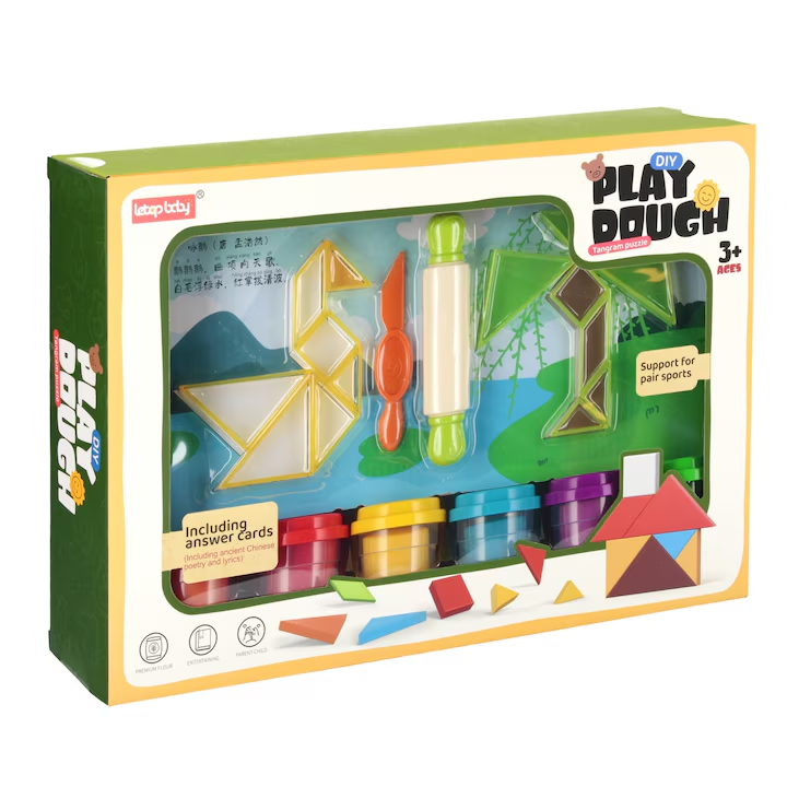 DIY Play Dough Tangram Puzzle Set