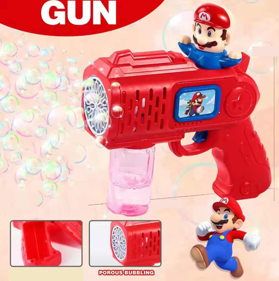 Kids Super Mario Rich Bubble Gun Machine