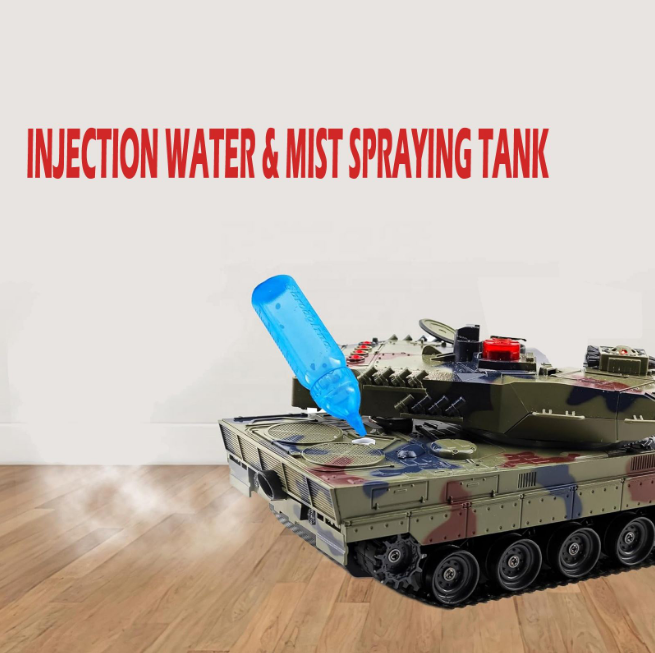 2.4G RC Spray & Water Bullet Shooting Military Tank