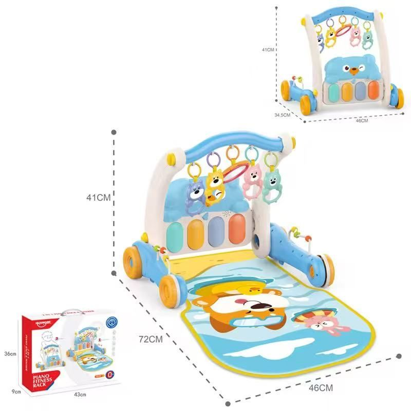 Huanger 2in1 Baby Walker & Piano Play Gym - Blue