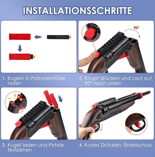 Manual Classic Double-Barrel Soft Bullet Shooting Gun