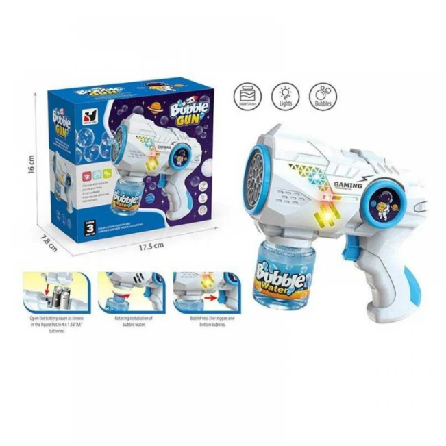 Space Battery Powered Bubble Gun With Lights