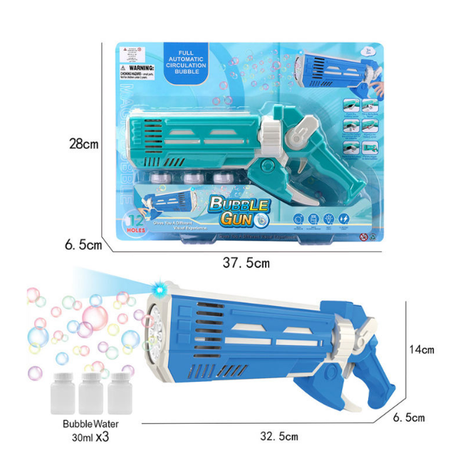 12 Holes Automatic Circulation Colorful Bubble Gun With Lights