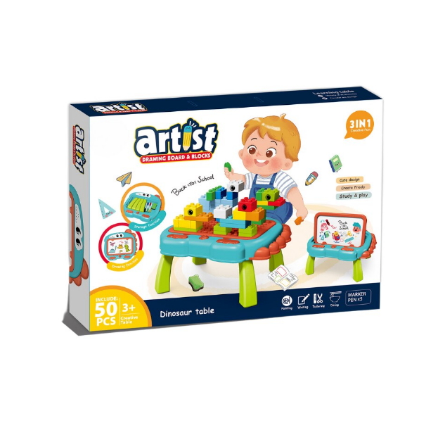 3in1 Artist Drawing & Building Blocks Table