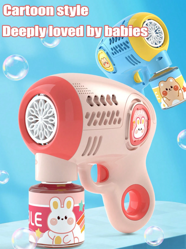 Electric Cute Colorful Bubble Gun With Lights