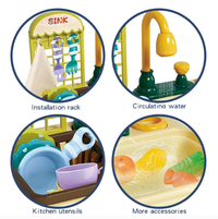 24Pcs Pretend Play Kids Kitchen Sink With Accessories
