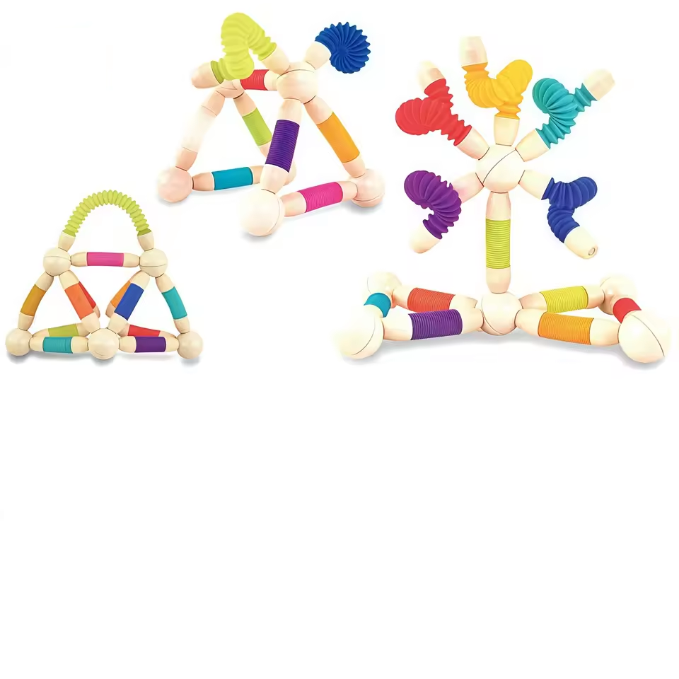 28Pcs Kids Flexible Tube Magnetic Block Building Set