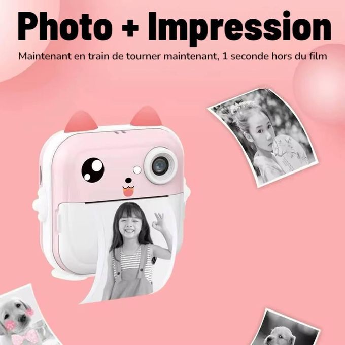 Kids Cute Bunny Shape Instant Print Camera - Pink