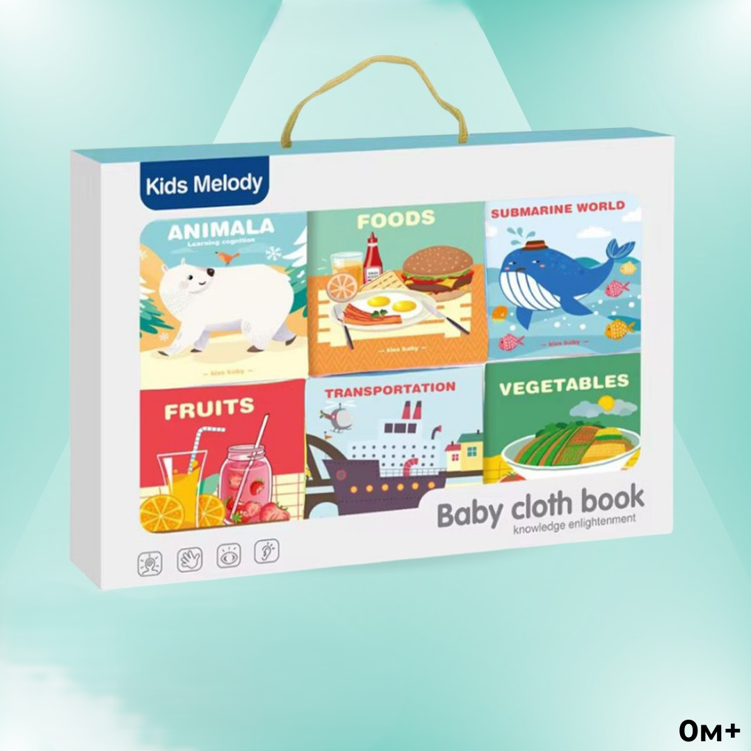 Premium Montessori Educational Cloth Book - 6Pcs