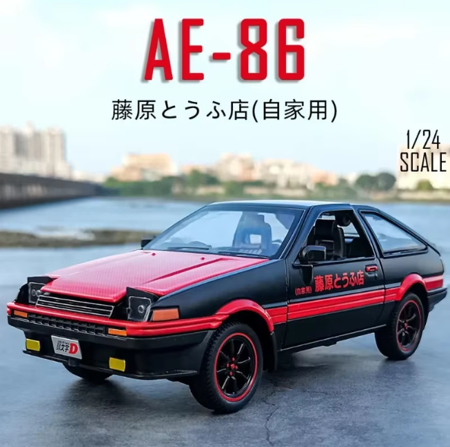 1:24 Diecast Toyota Trueno AE86 Initial D Model Car