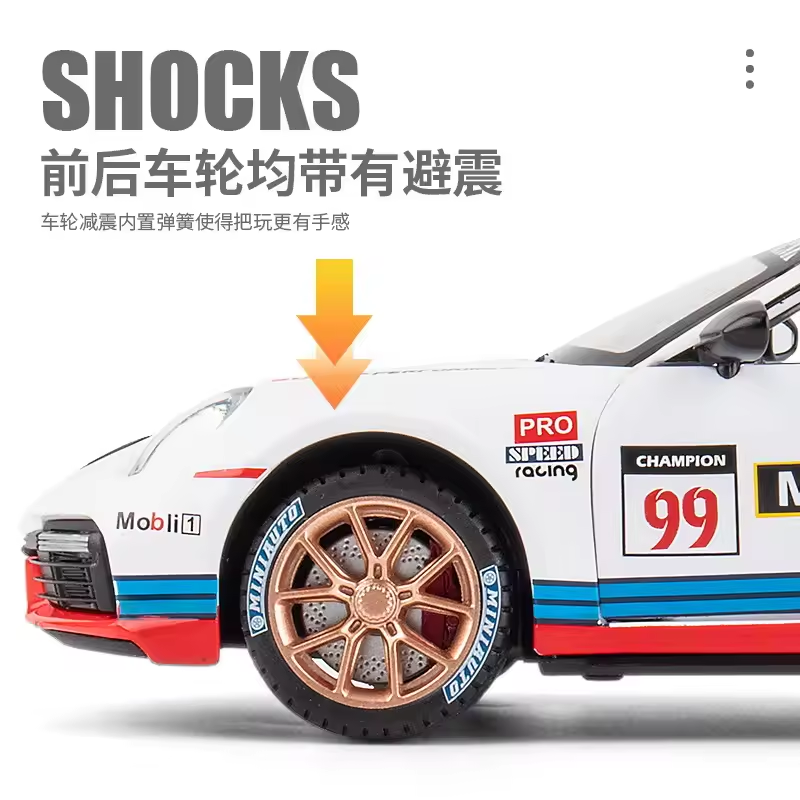 1:24 Diecast Porsche 911 GT3 RSR Model Car