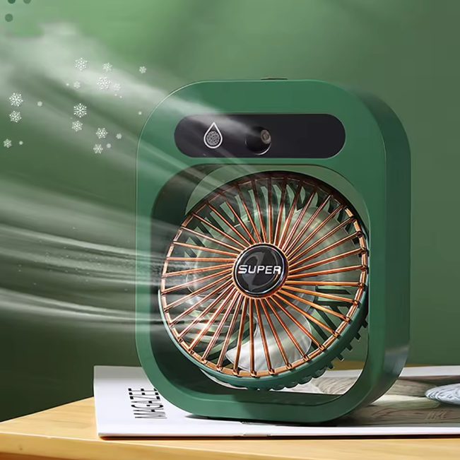 Rechargeable Touch Ice Fog Spray Desktop Fan
