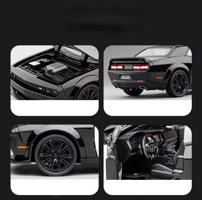 1:24 Diecast Dodge Challenger SRT Police Model Car