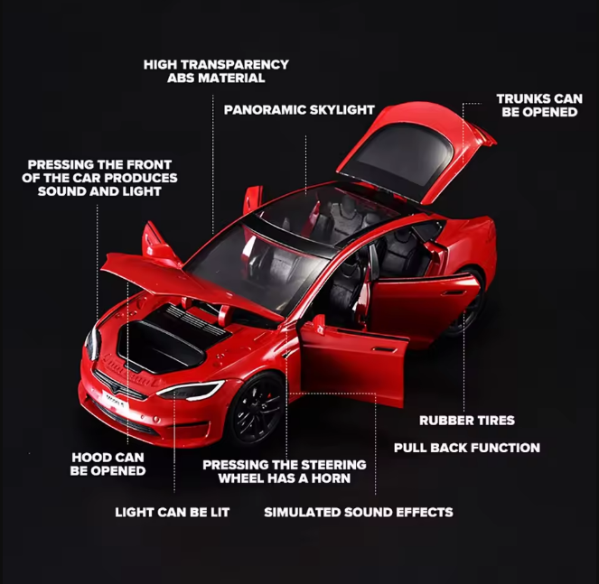 1:24 Diecast Tesla Model S Car