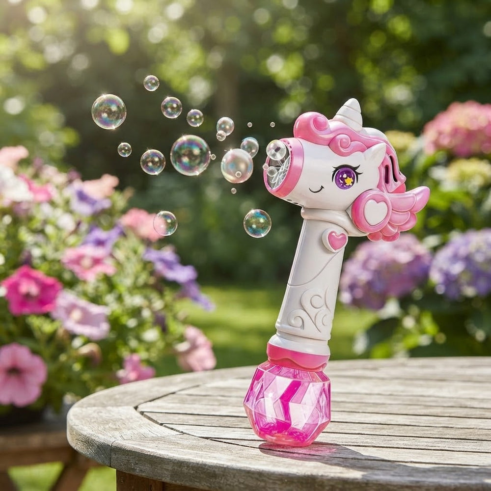 6 Holes Rechargeable Cute Unicorn Bubble Stick
