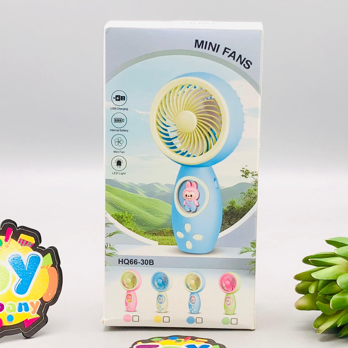 6" Rechargeable Fruit Colorful Design Mini Fan