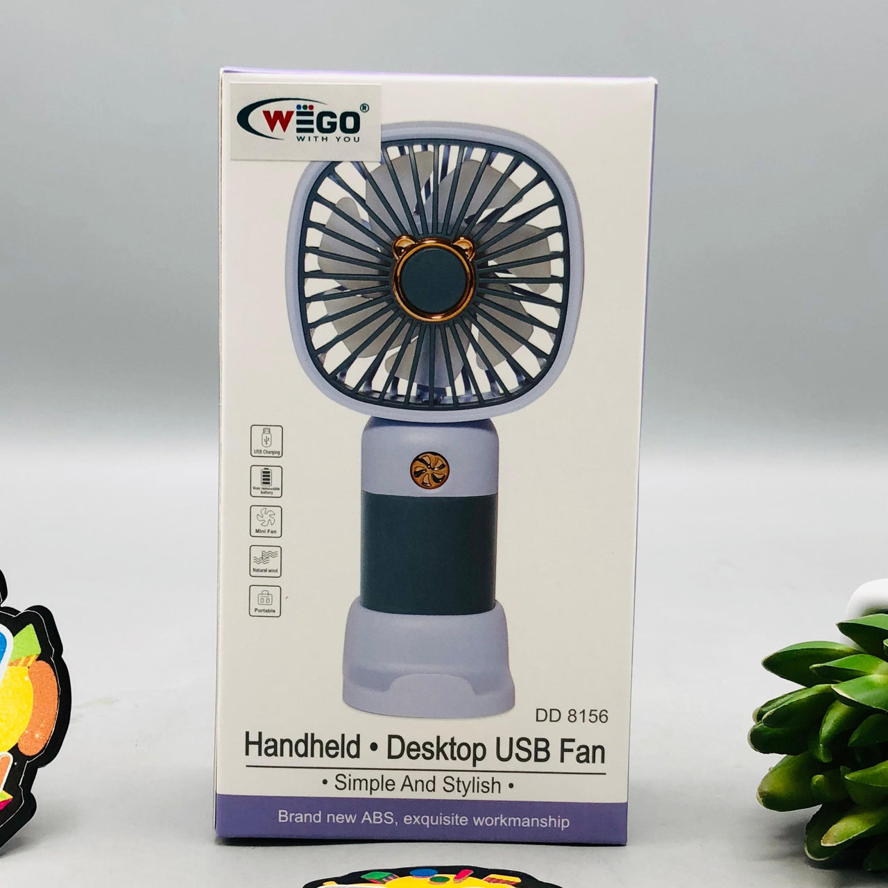 6" Rechargeable Mini Three Speed Cute Handheld Fan