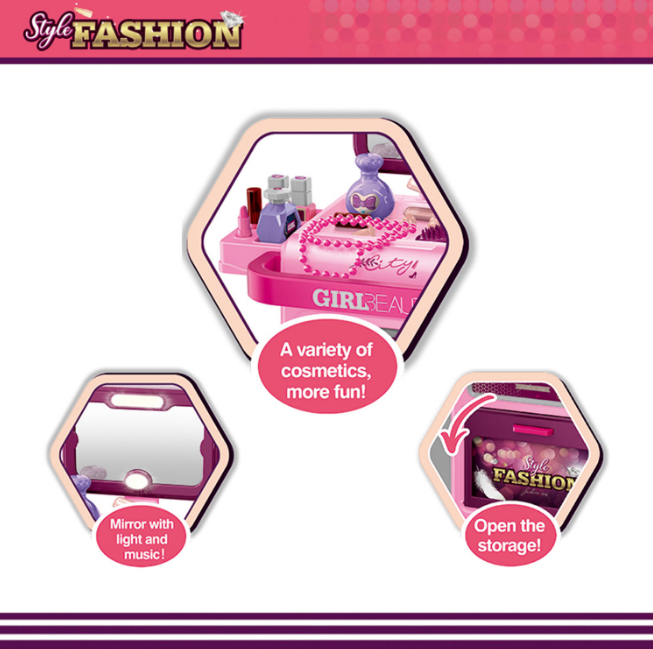 31Pcs Pretend Play Girls Fashion Trolley