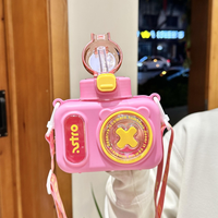 600ml Premium Camera Design Kids Water Bottle - Pink