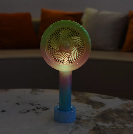Rechargeable Colorful Desktop Fan With Lights