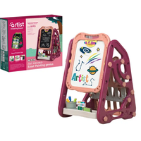 72cm Multi-functional Artistic Drawing Board With Book Shelf - Pink