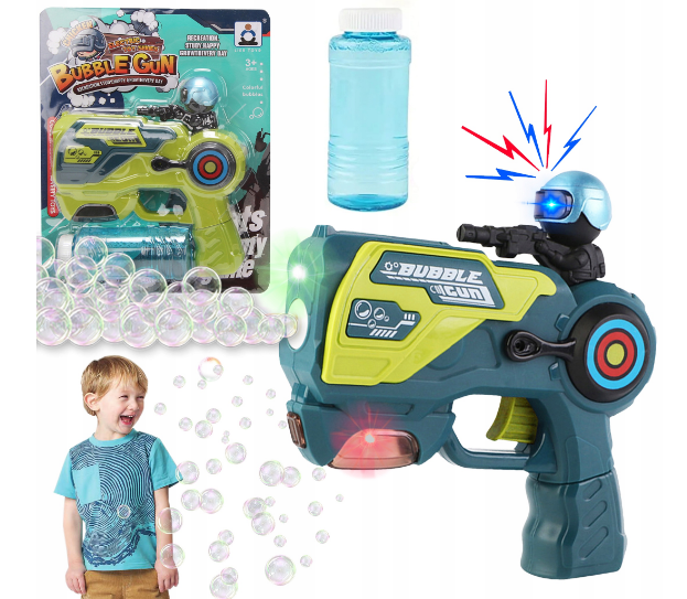 Electric Cool Lighting Space Bubble Gun With Sound
