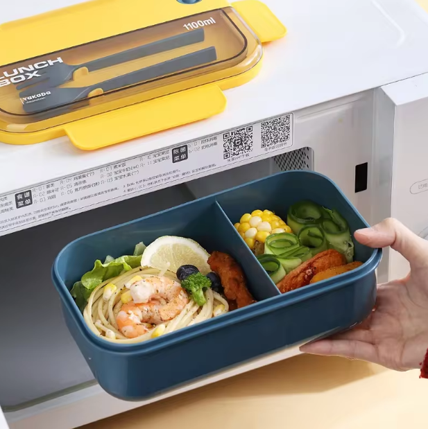 1100ml Premium Plastic Lunch Box With Spoon & Fork